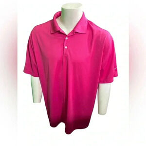 Men's Nike Dri-Fit Golf Polo Shirt Pink Size XL Short Sleeve Collar Athletic